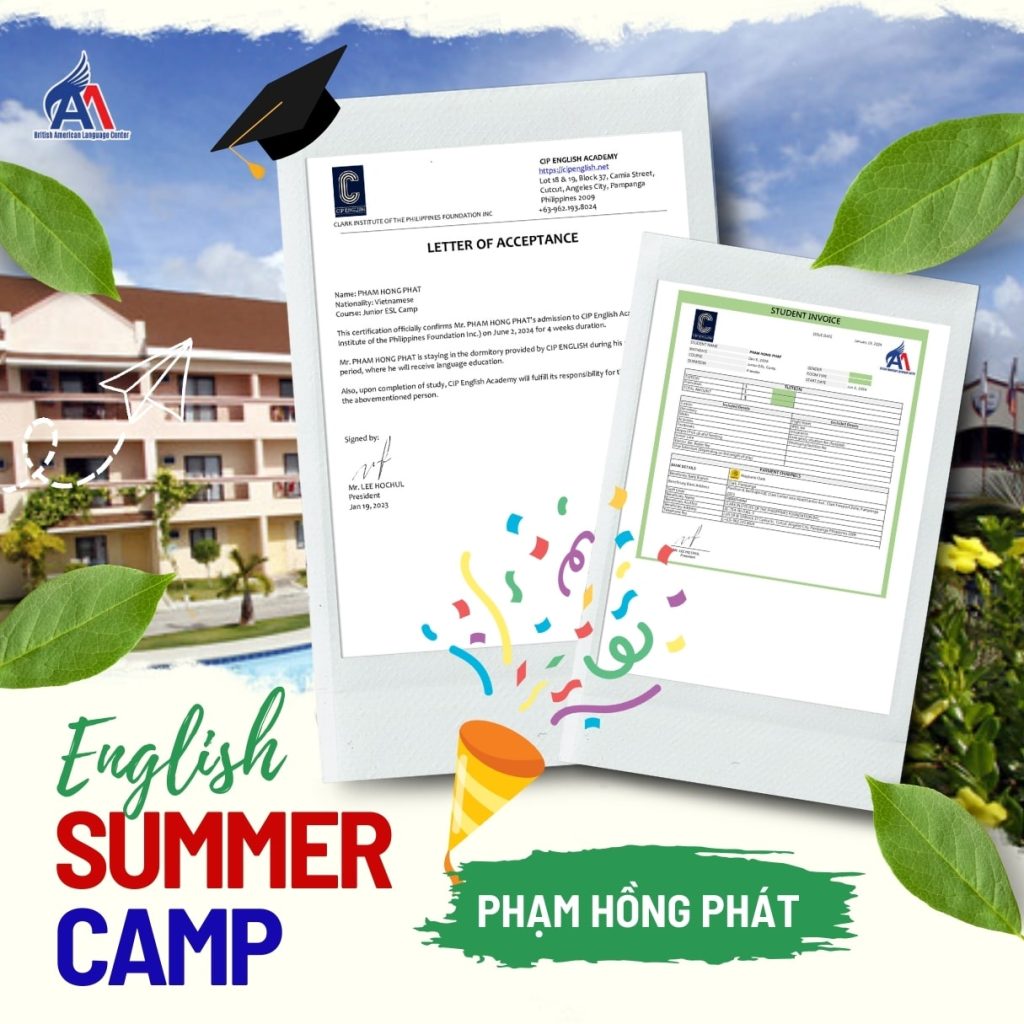 Thông báo nhập học trường CIP cho học viên Phạm Hồng Phát