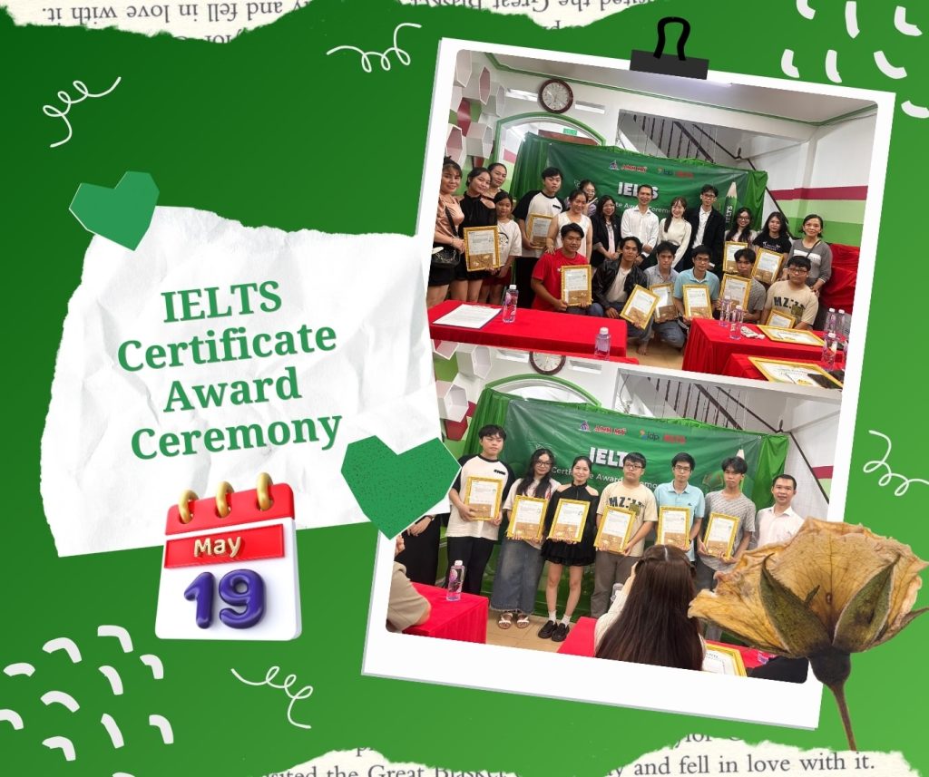 Hình 1: Lễ vinh danh học viên xuất sắc kỳ thi IELTS tháng 4/2024