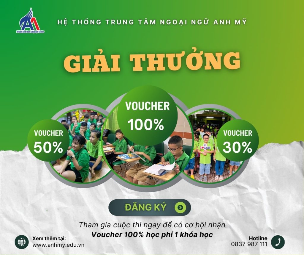 Hình 2: Giải thưởng hấp dẫn với Voucher lên đến 100% học phí 1 khóa học