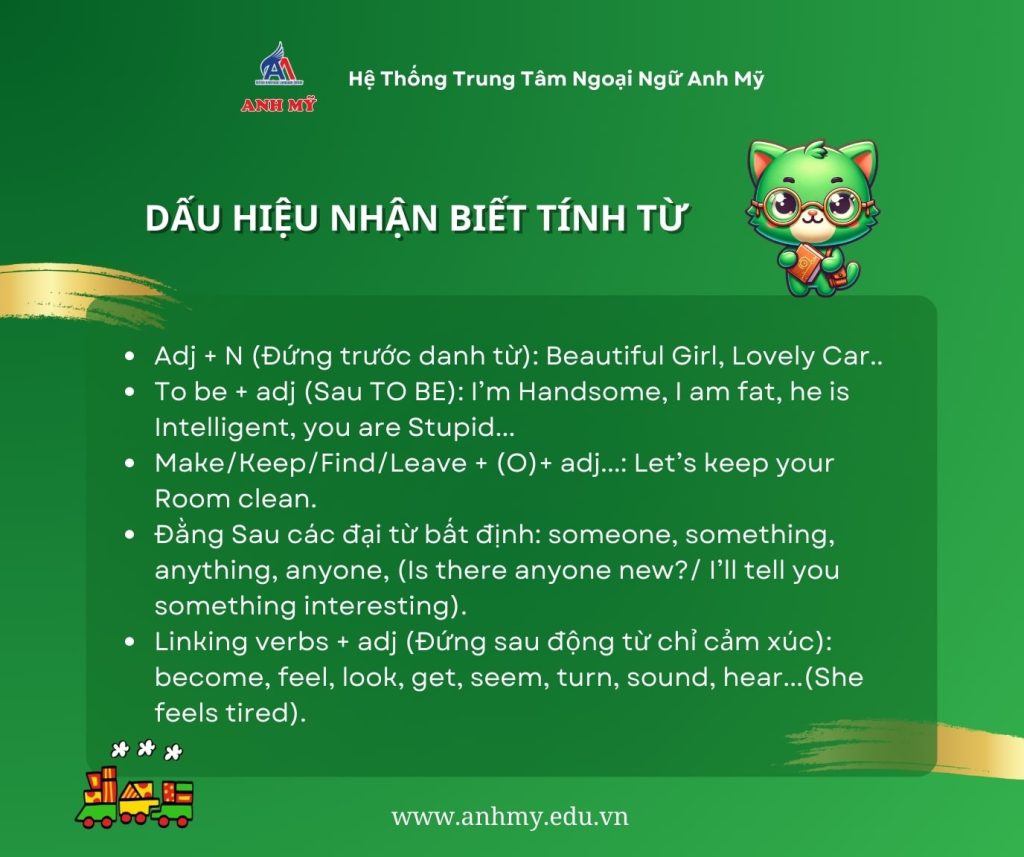 Hình 5: Dấu hiệu nhận biết tính từ theo vị trí