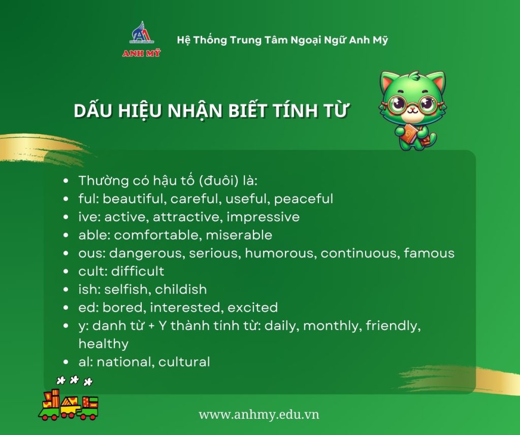 Hình 6: Dấu hiệu nhận biết tính từ theo hậu tố