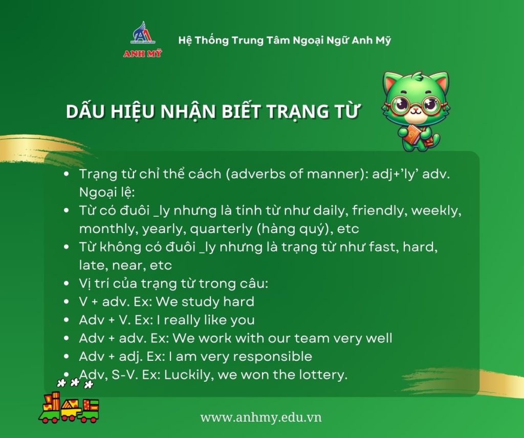 Hình 8: Dấu hiệu nhận biết trạng từ