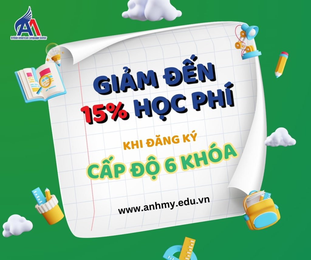 Hình 1: Ưu đãi giảm học phí đến 15% khi đăng ký 6 khóa học