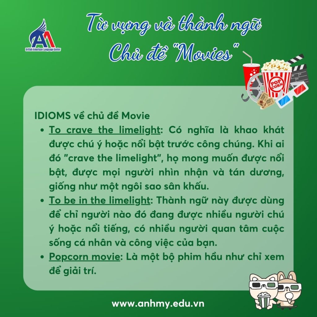 Hình 5: Thành ngữ tiếng Anh về chủ đề phim ảnh (phần 1)