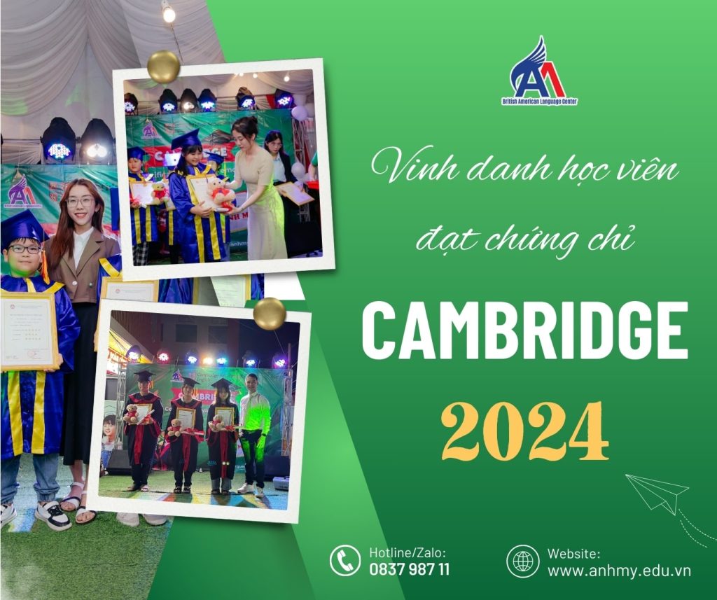 Hình: Vinh danh các học viên đạt chứng chỉ tiếng Anh Cambridge năm 2024