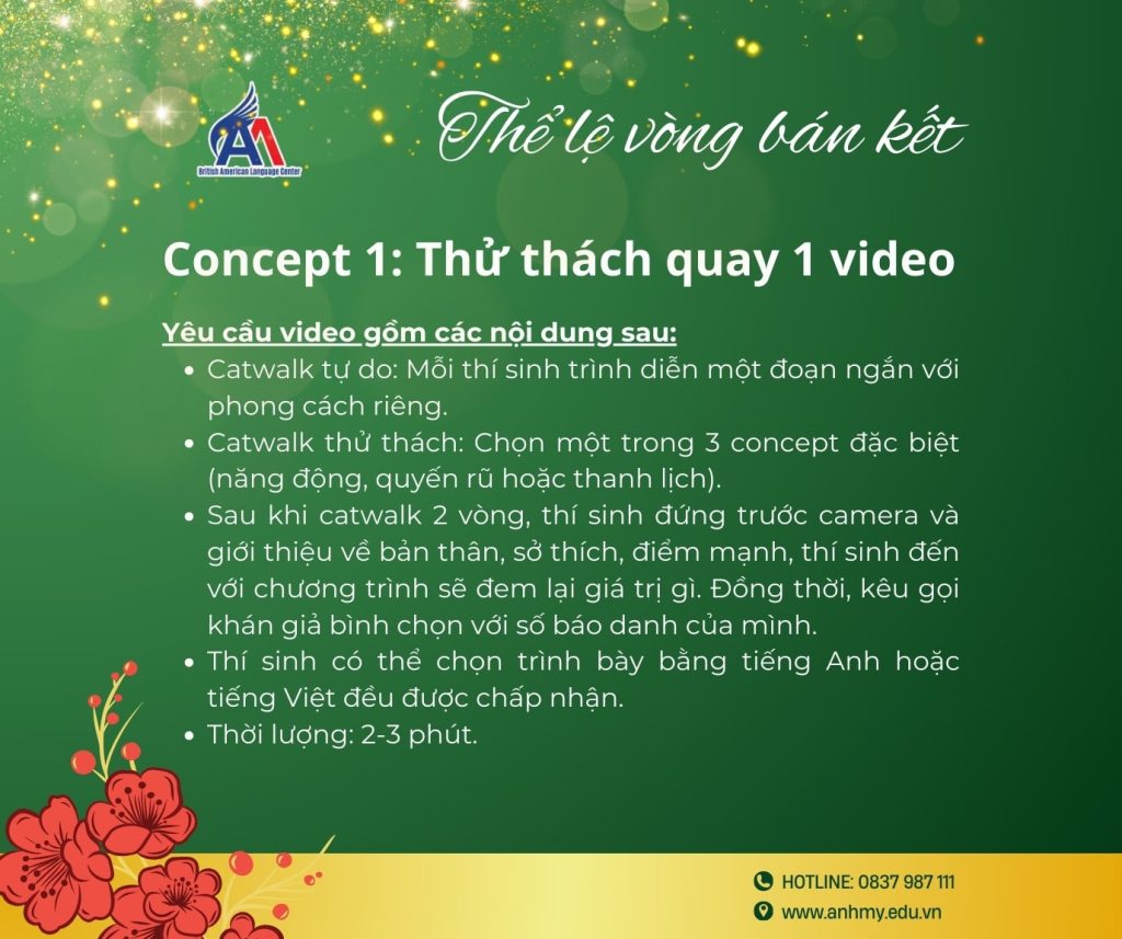 Hình 2: Yêu cầu dự thi vòng bán kết với concept quay video