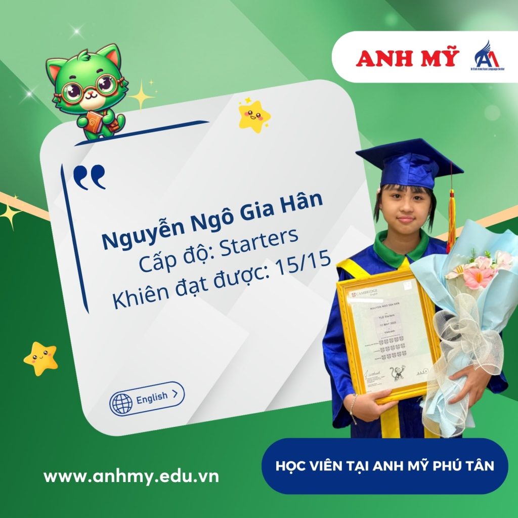 Hình 17: Học viên Nguyễn Ngô Gia Hân đạt 15/15 khiên (Starters)