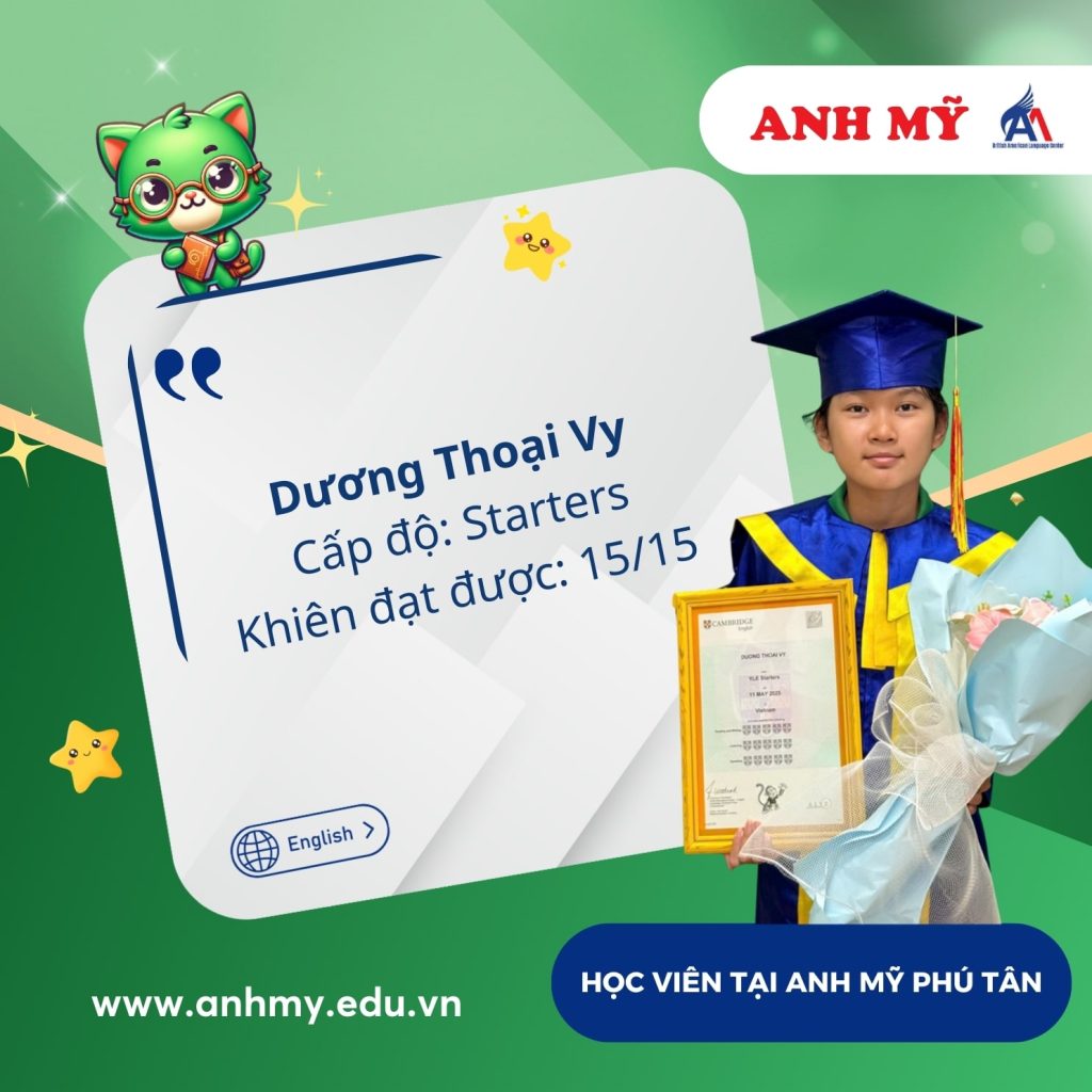 Hình 18: Học viên Dương Thoại Vy đạt 15/15 khiên (Starters)