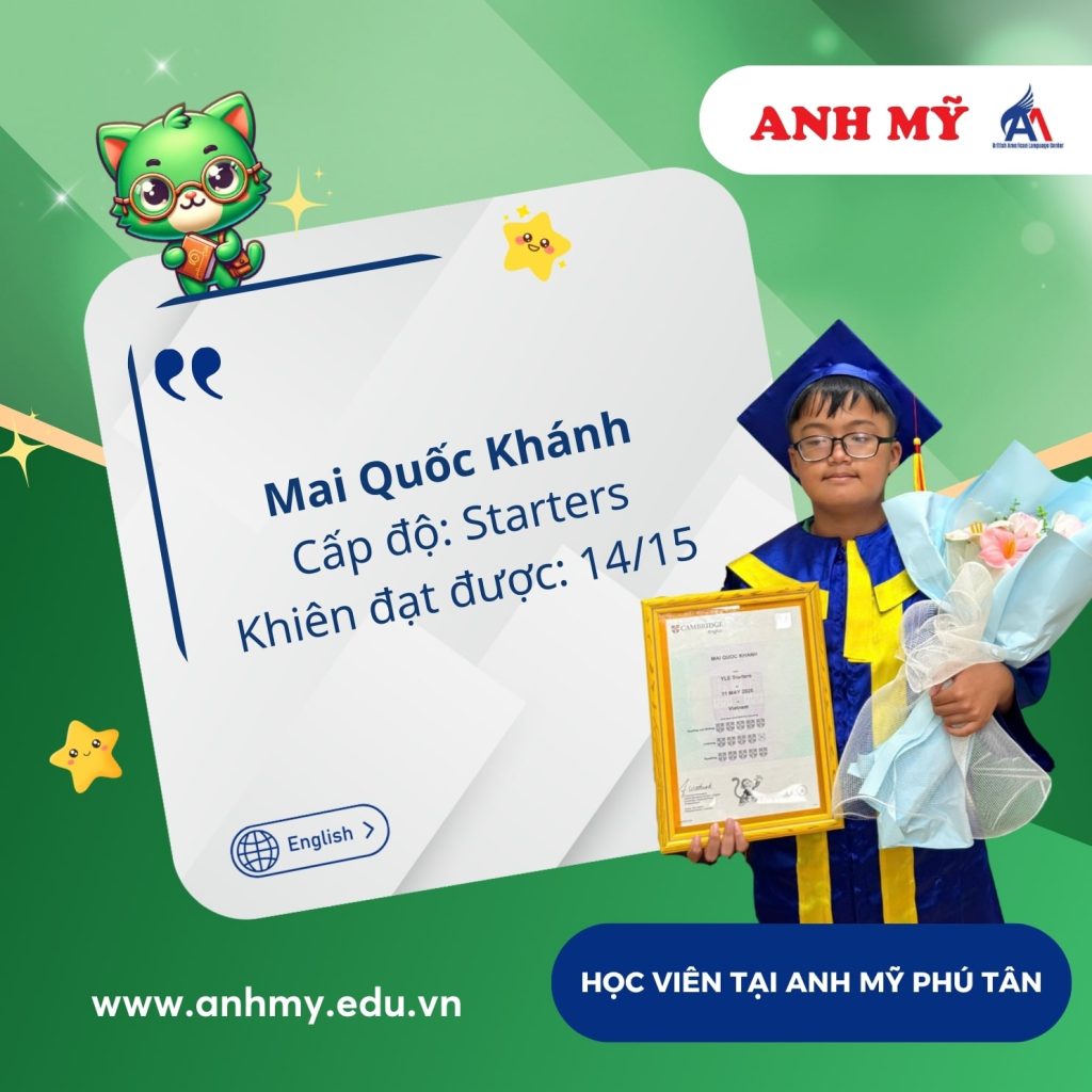 Hình 20: Học viên Mai Quốc Khánh đạt 14/15 khiên (Starters)