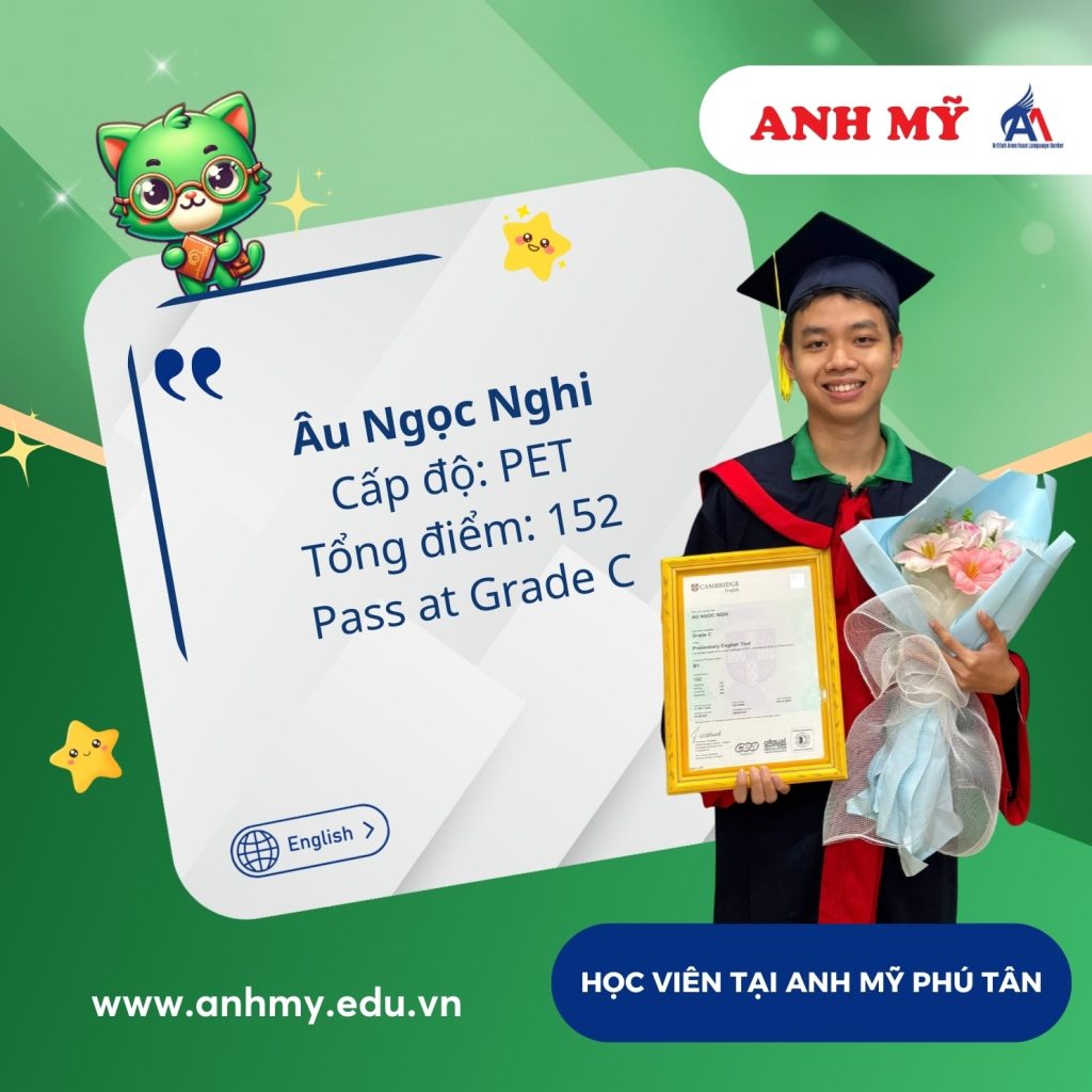 Hình 32: Học viên Âu Ngọc Nghi đạt 152 điểm (PET)