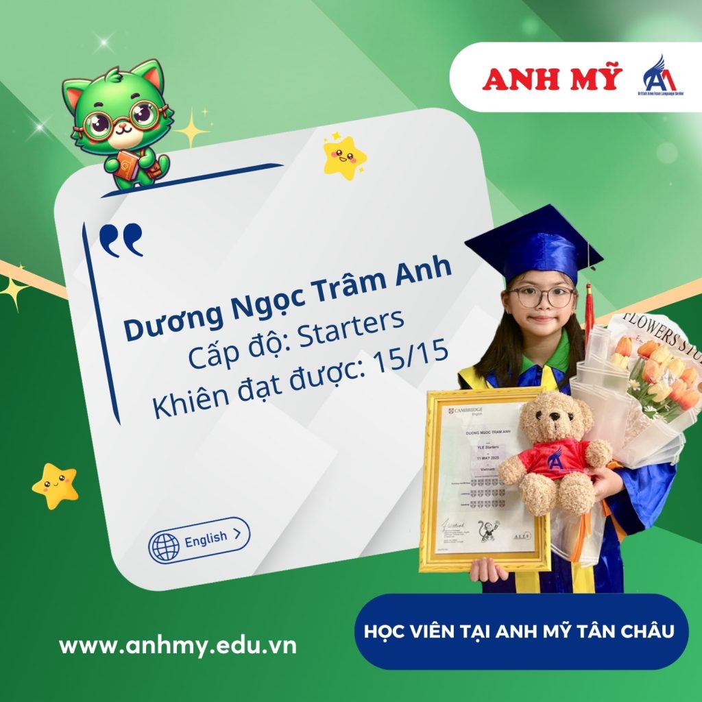 Hình 5: Học viên Dương Ngọc Trâm Anh đạt 15/15 khiên (Starters)
