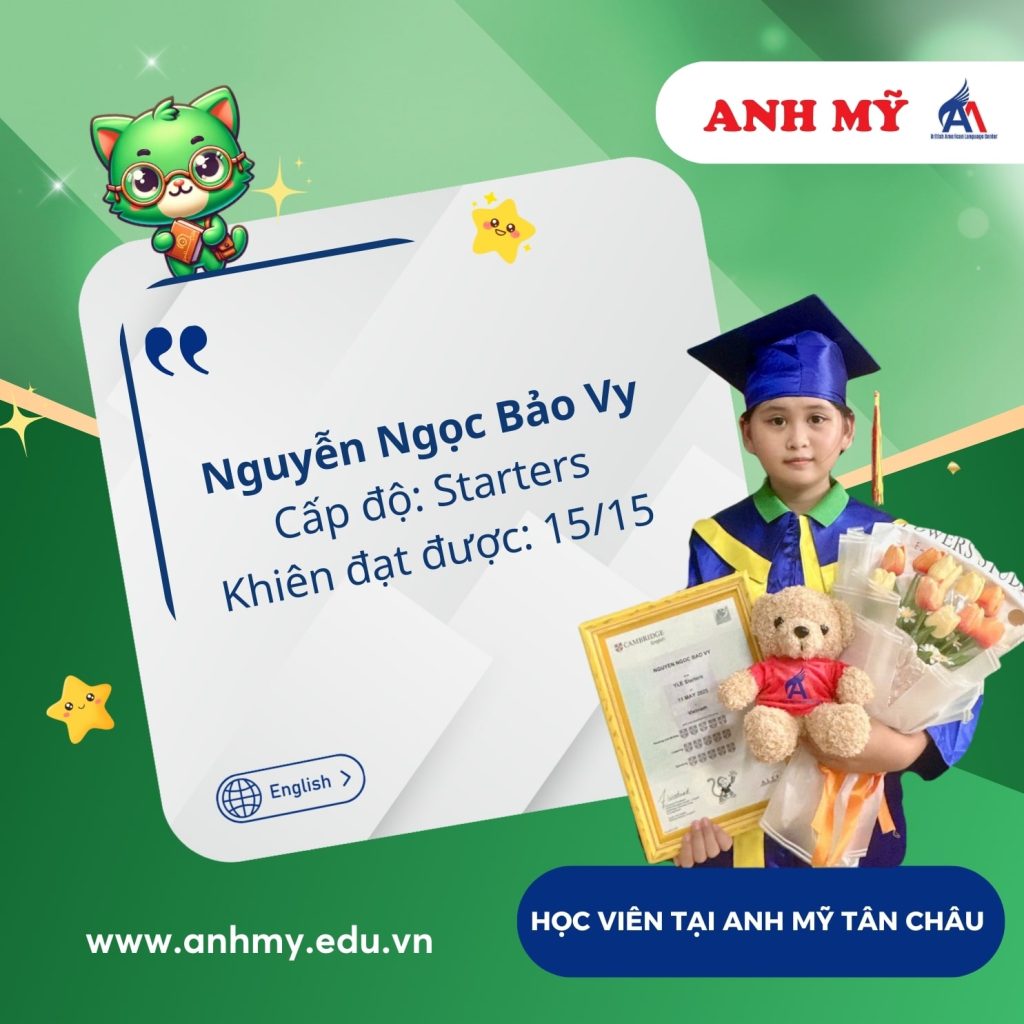Hình 9: Học viên Nguyễn Ngọc Bảo Vy đạt 15/15 khiên (Starters)