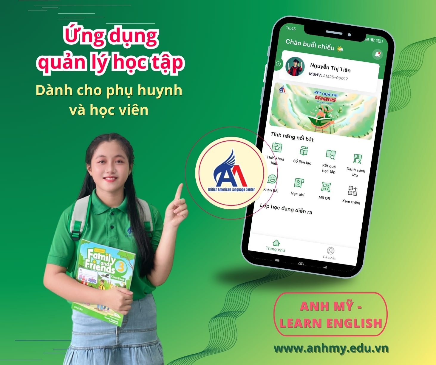 Hình 1: Ứng dụng quản lý học tập Anh Mỹ - Learn English