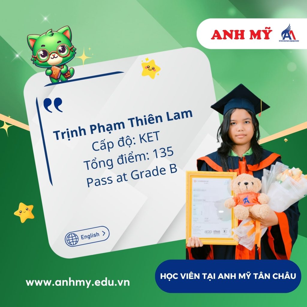 Hình 29: Chúc mừng bạn Trịnh Phạm Thiên Lam đạt 135 điểm