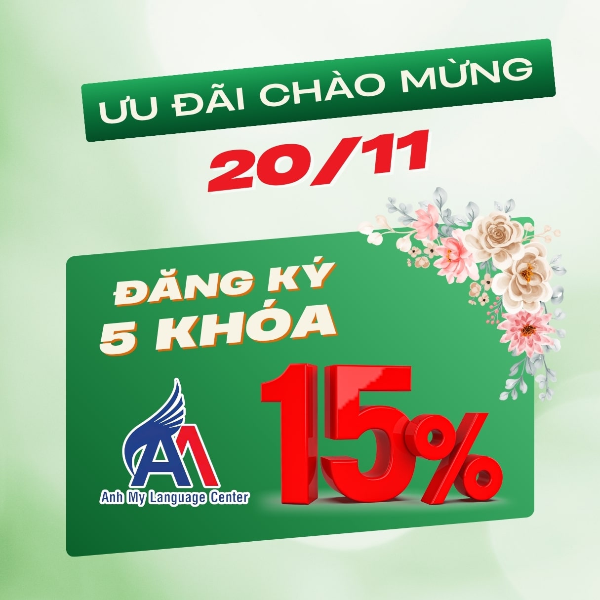 Ưu đãi học tiếng Anh khi đăng ký 5 khóa