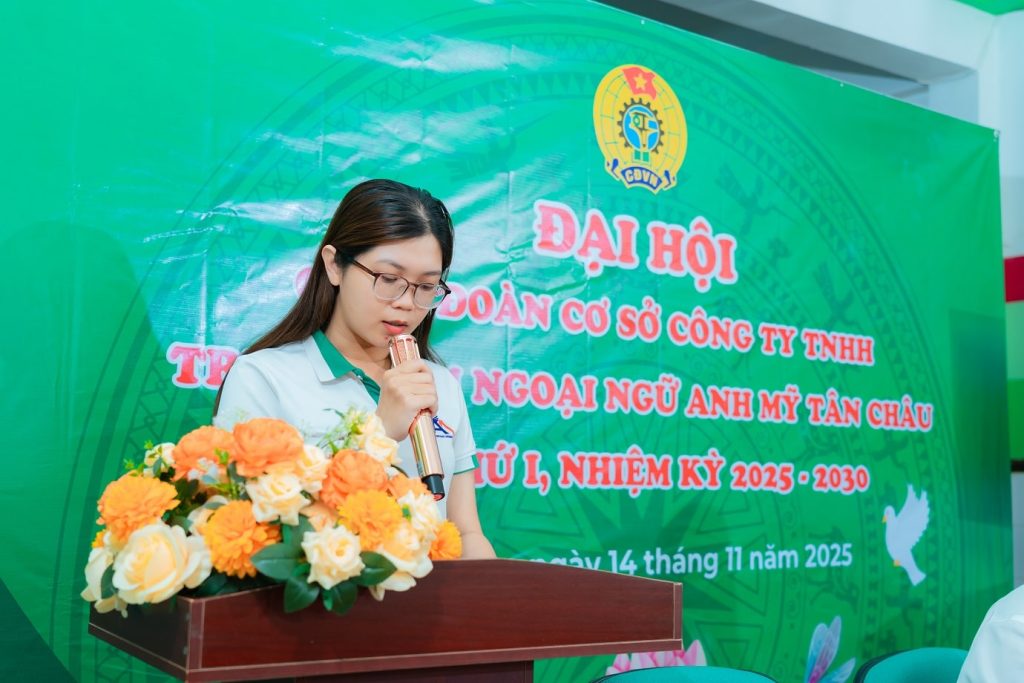 Hình 6: Đồng chí Trần Thị Diểm Mi chia sẻ tại Đại hội