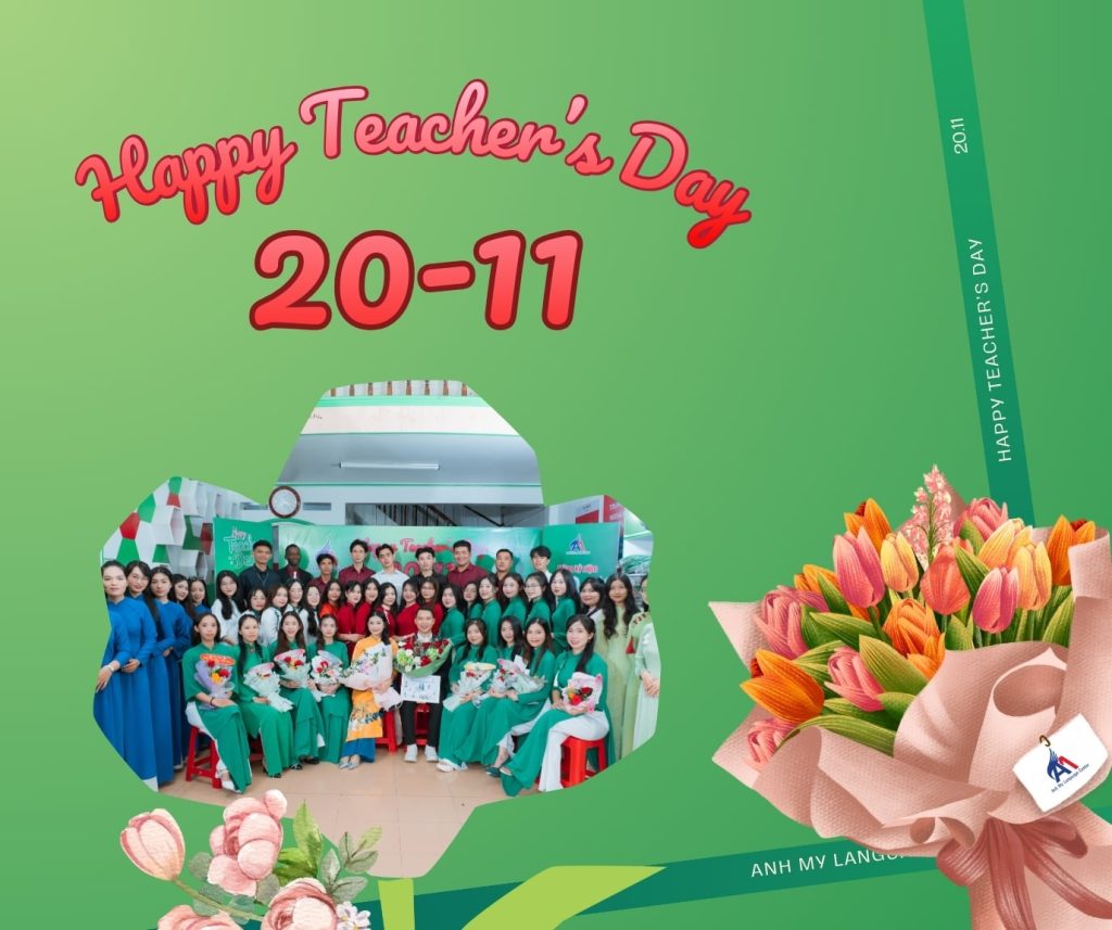 Hình 1: Tiệc tri ân chào mừng 20-11 tại Hệ Thống Trung Tâm Ngoại Ngữ Anh Mỹ