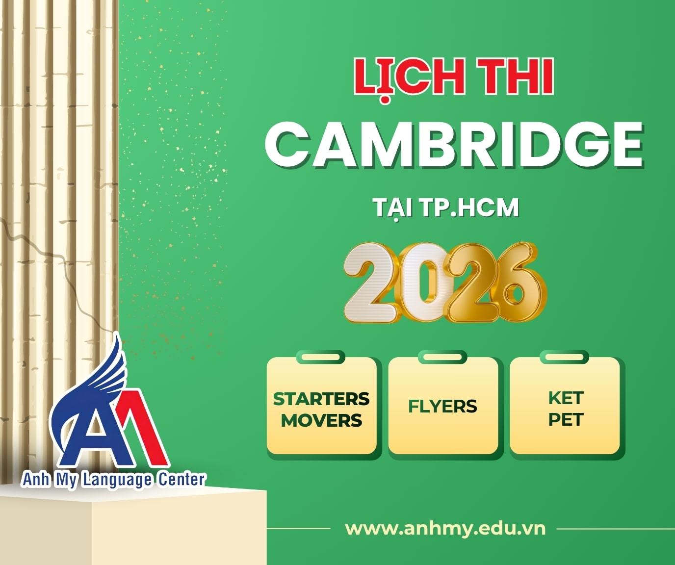 Hình 1: Lịch thi Cambridge 2026 tại TP.HCM