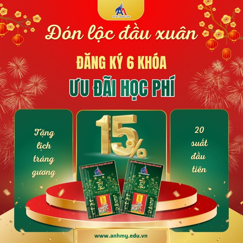Hình 3: Ưu đãi học phí lên đến 15% khi đăng ký cấp độ 6 khóa và tặng lịch tráng gương