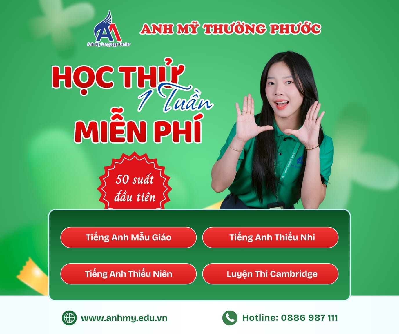 Hình 1: Học thử miễn phí 1 tuần cùng Anh Mỹ Thường Phước