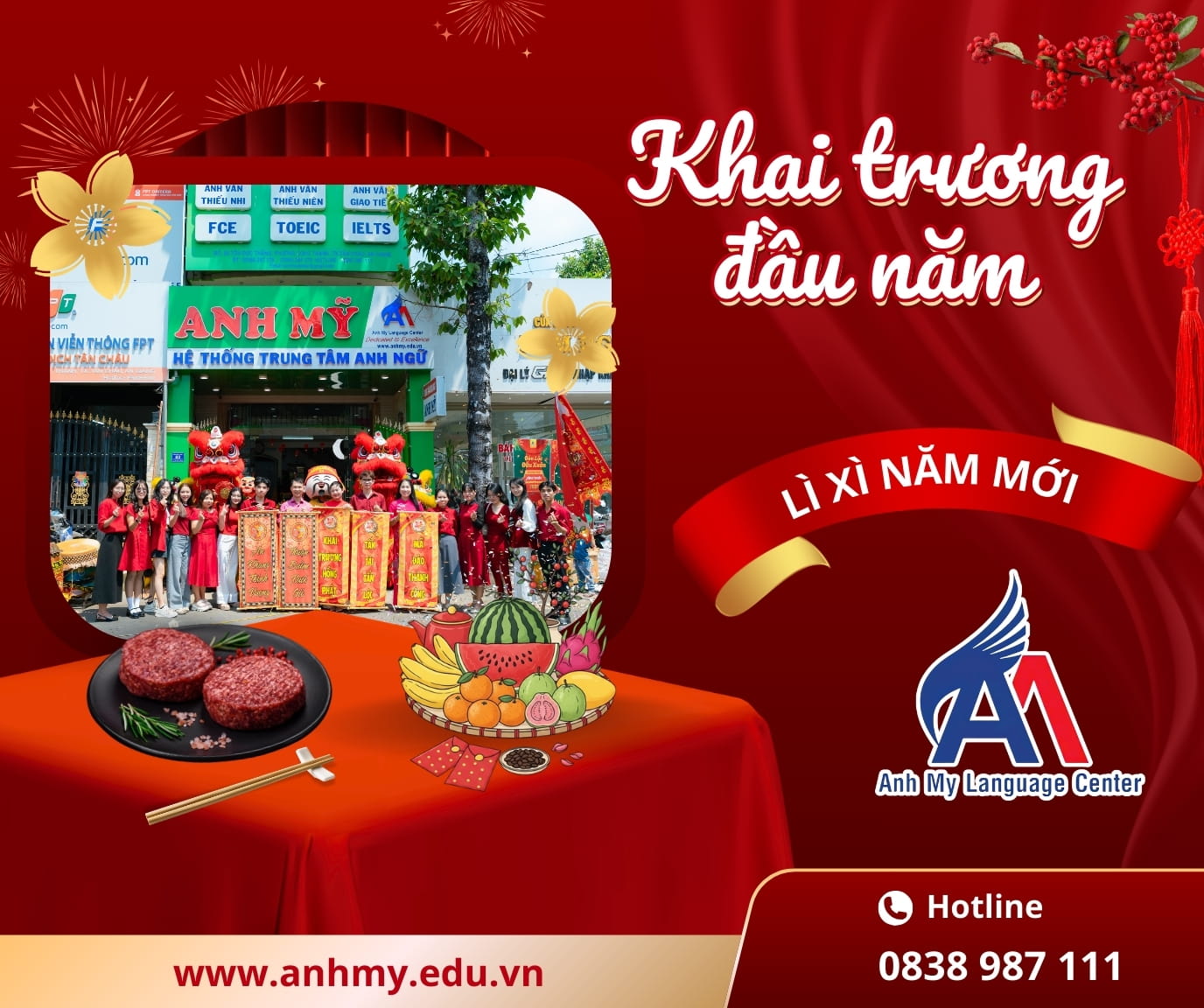 Hình 1: Hệ Thống Trung Tâm Ngoại Ngữ Anh Mỹ khai trương đầu năm