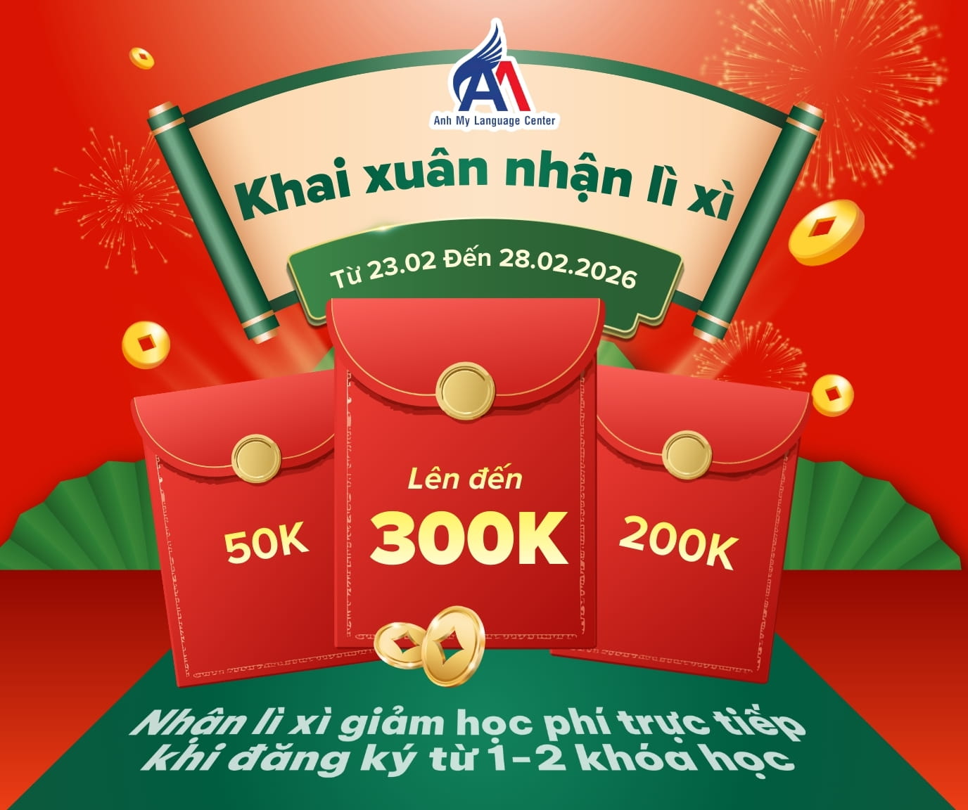 Hình 1: Khai xuân nhận lì xì cùng Anh Mỹ