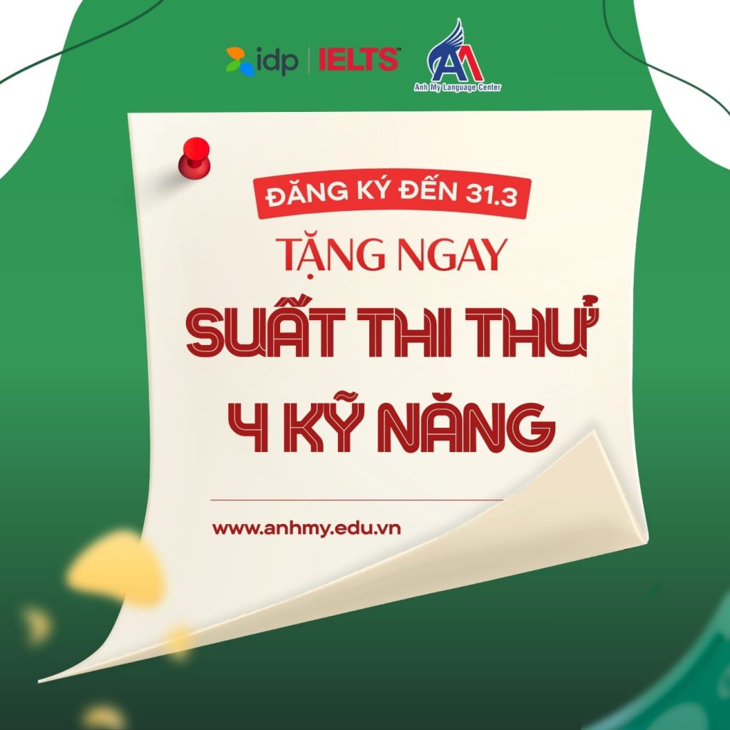 Hình 3: Đăng ký thi trong tháng 3, nhận ngay suất thi thử IELTS 4 kỹ năng