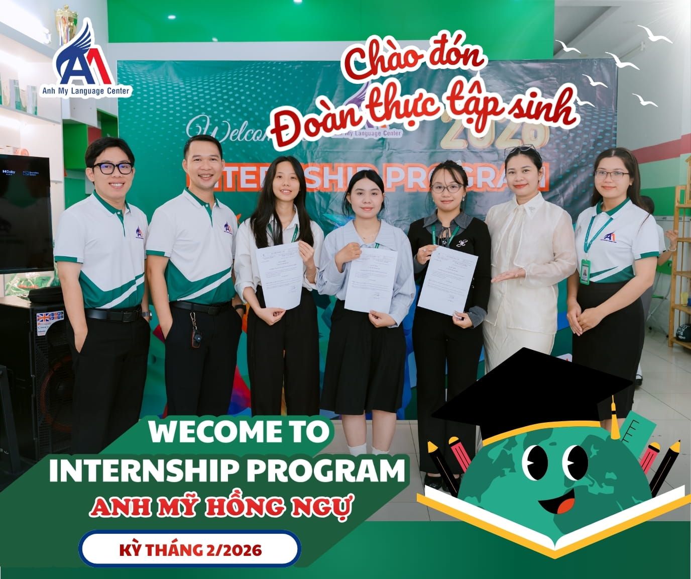 Hình 1: Không khí buổi gặp gỡ và định hướng dành cho các thực tập sinh tại Anh Mỹ Hồng Ngự