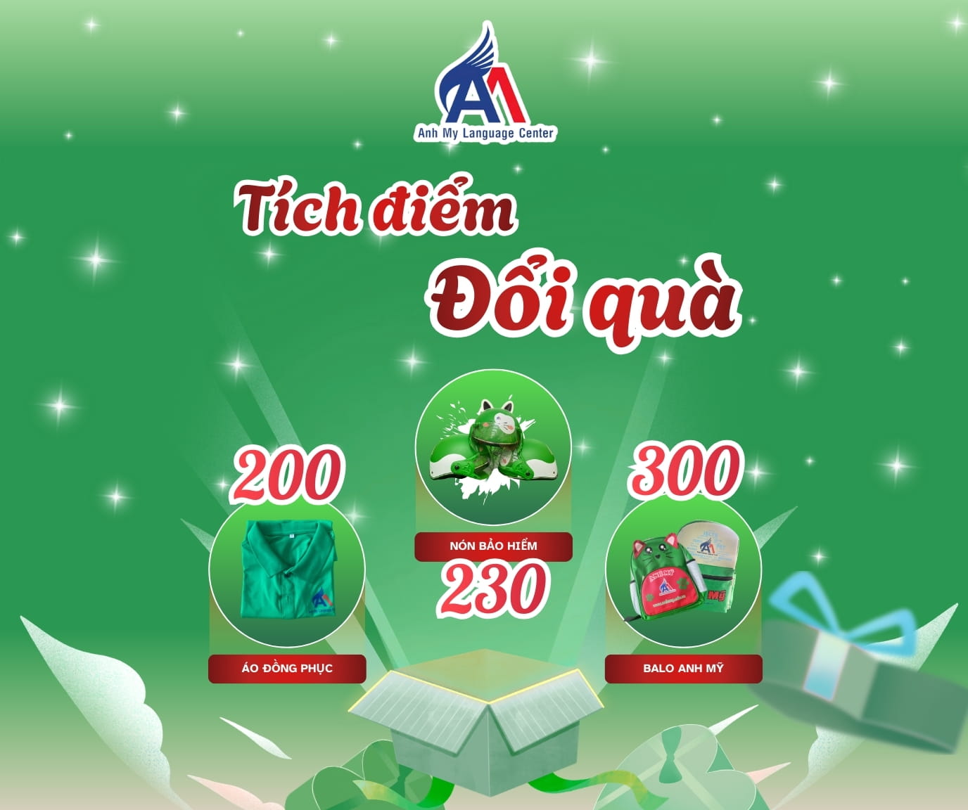 Hình 3: Với 200 - 300 điểm, học viên có thể đổi áo đồng phục, nón bảo hiểm hoặc balo