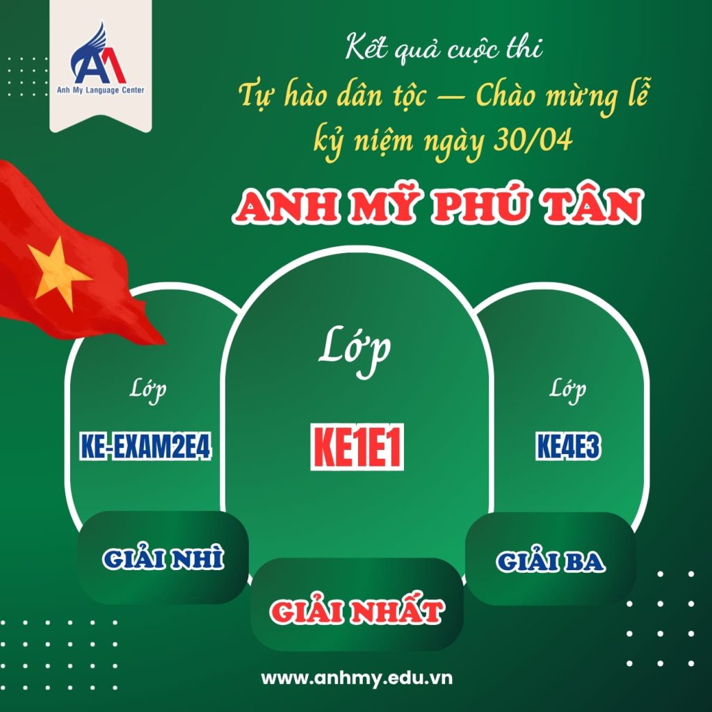 Hình: Kết quả cuộc thi tại Anh Mỹ Phú Tân